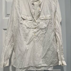 Gap White Utility Button Front Shirt | XL